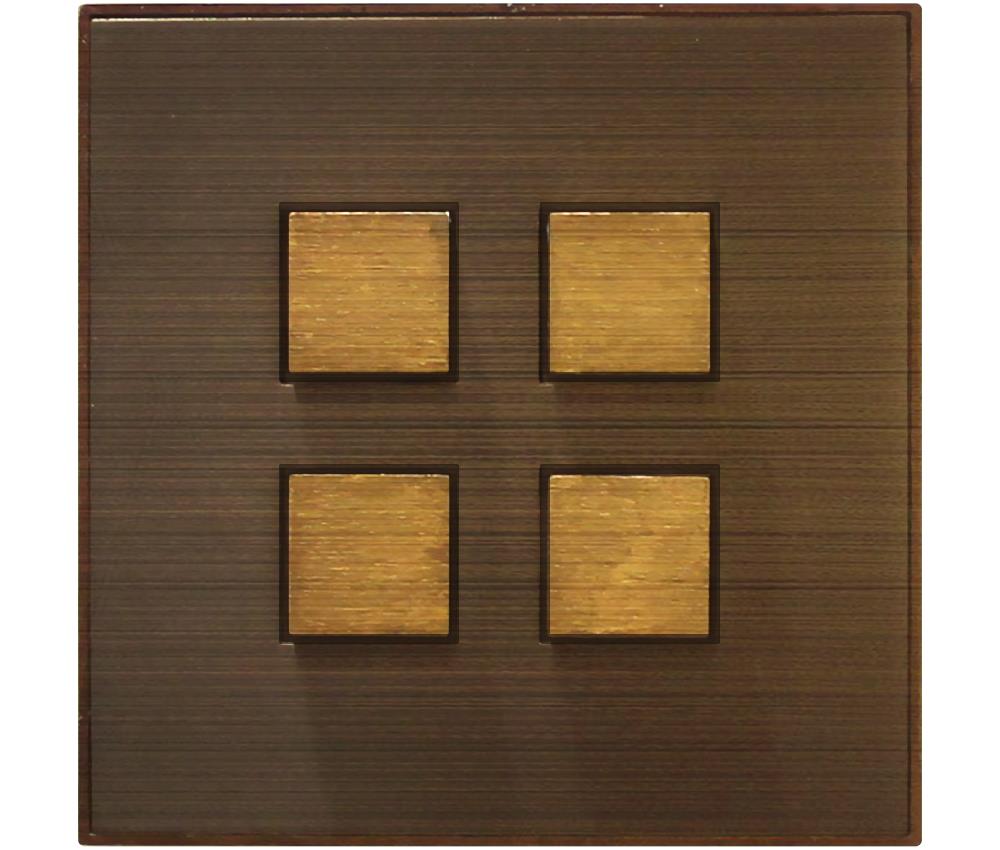 经典系列4键智能场景面板（总线式，阳极氧化铝材质，复古铜）
